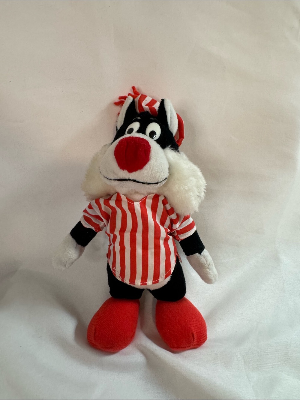 Vintage 1992 McDonald’s Looney Tunes Sylvester Plush Red Stripe Pajamas